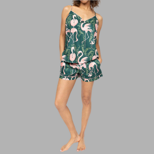 Cyberjammies - Emerald Flamingo Shorty Set - Multi