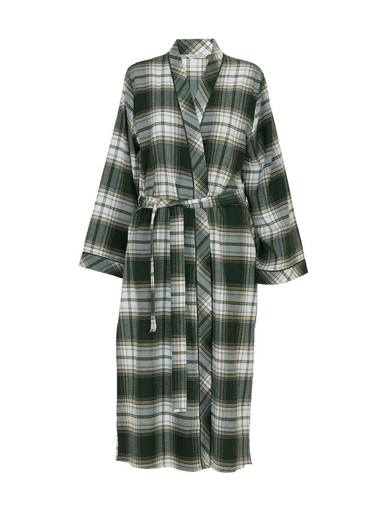Fern Brushed Check Dressing Gown