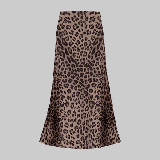 Last True Angel - Satin Slip Skirt - Leopard Print
