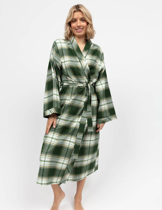 Fern Brushed Check Dressing Gown