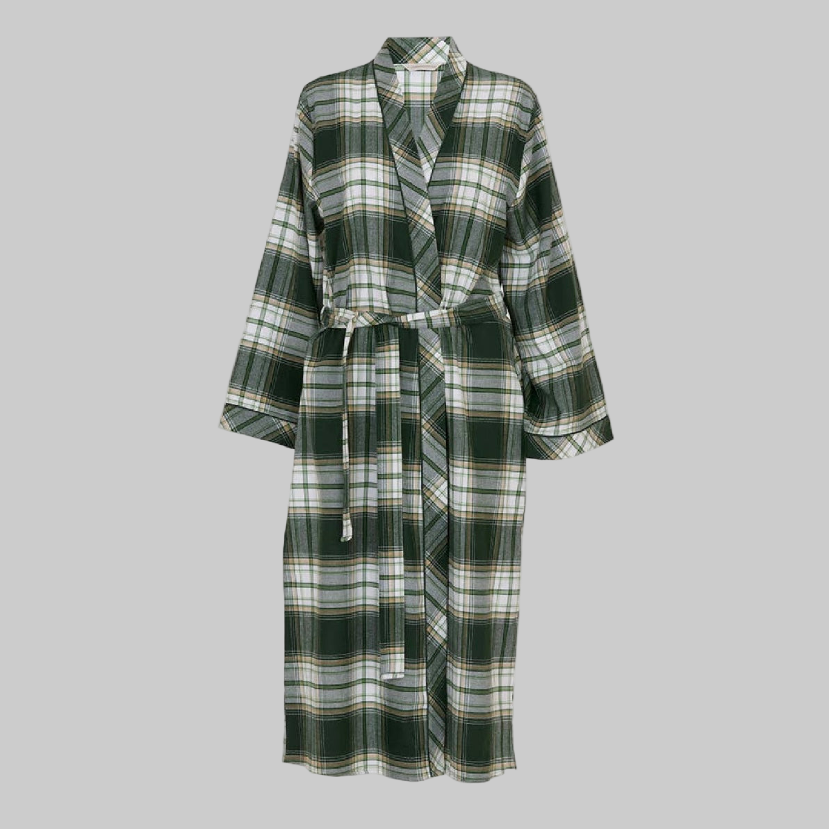Cyberjammies - Fern Brushed Check Robe - Olive