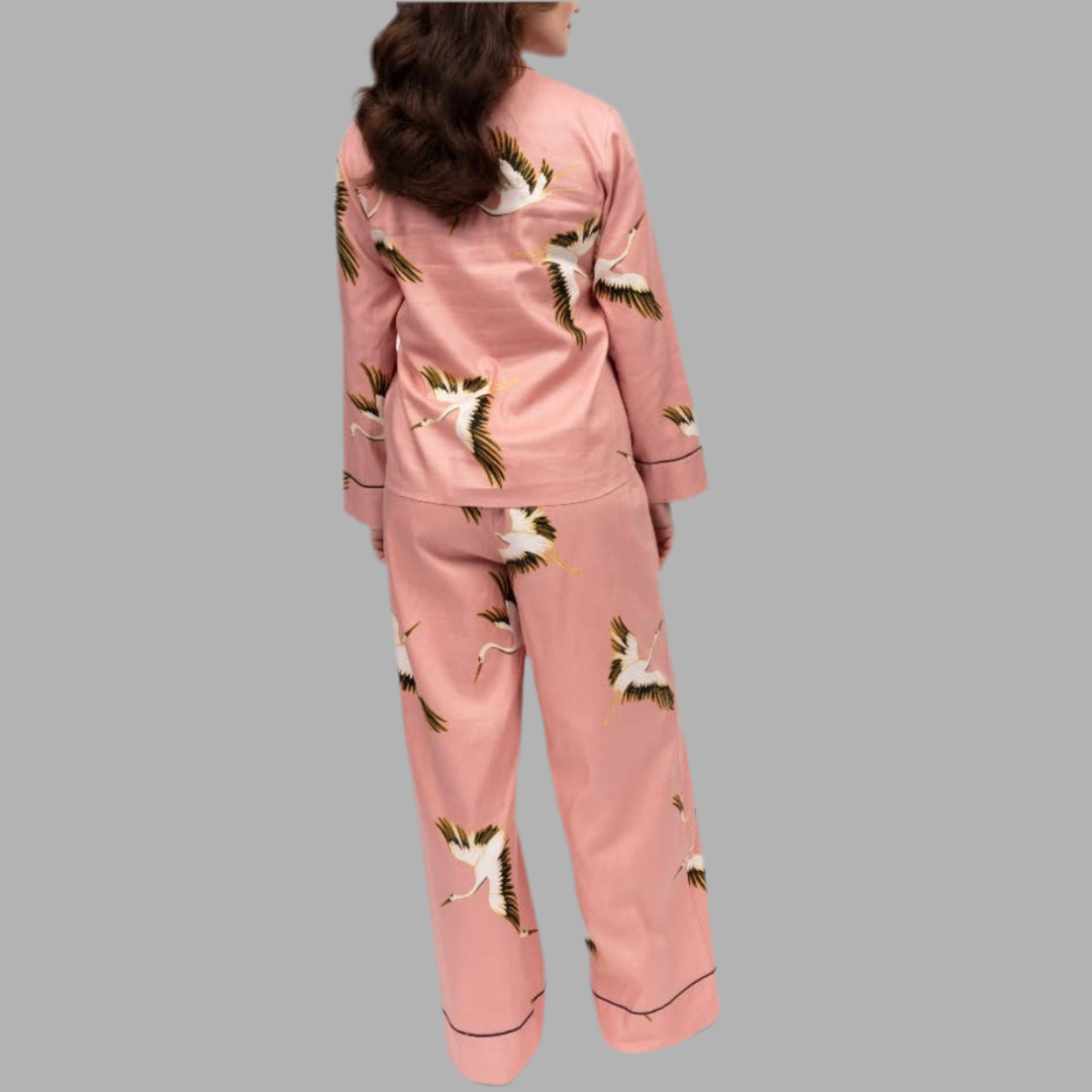Cyberjammies - Bonnie Crane Print Pyjama Set - pink